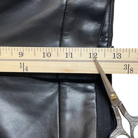 .Crew Faux Leather Straight Leg Pants Size 12 Black NWT - Picture 13 of 16